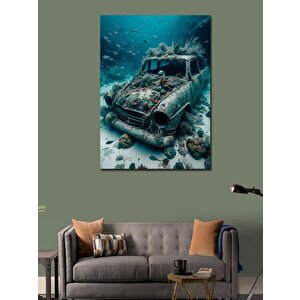 Kanvas Tablo Batık Araba 100x140 cm