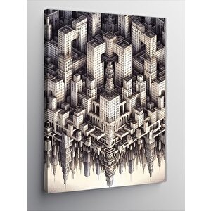 Kanvas Tablo Şehirdeki Evler 70x100 cm