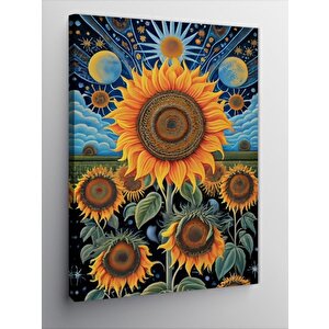 Kanvas Tablo Ayçiçekleri Ve Evren 50x70 cm