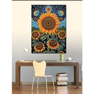 Kanvas Tablo Ayçiçekleri Ve Evren 100x140 cm