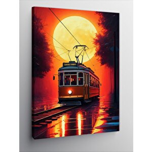 Kanvas Tablo Gün Batımında Tramvay 70x100 cm