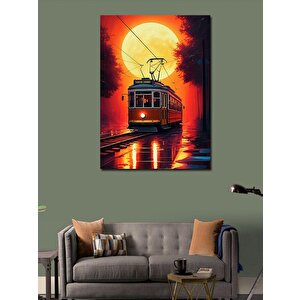Kanvas Tablo Gün Batımında Tramvay 70x100 cm