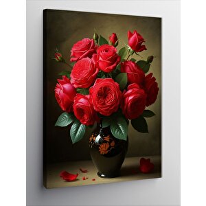 Kanvas Tablo Vazoda Kırmızı Güller 70x100 cm