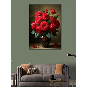 Kanvas Tablo Vazoda Kırmızı Güller 70x100 cm