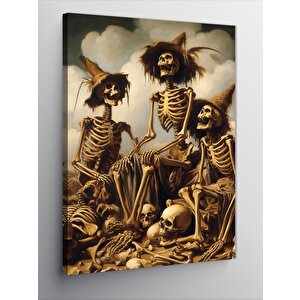 Kanvas Tablo Gülen İskeletler 50x70 cm
