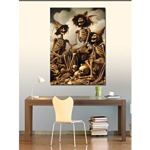 Kanvas Tablo Gülen İskeletler 50x70 cm