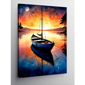 Kanvas Tablo Gün Batımındaki Tekne 70x100 cm