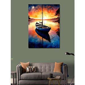 Kanvas Tablo Gün Batımındaki Tekne 70x100 cm