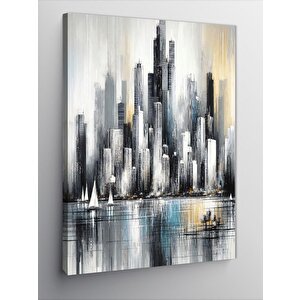 Kanvas Tablo Beyaz Şehir 70x100 cm