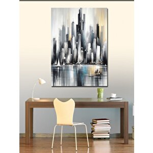 Kanvas Tablo Beyaz Şehir 70x100 cm