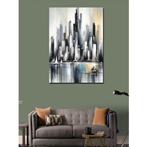 Kanvas Tablo Beyaz Şehir 70x100 cm