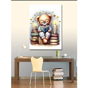 Kanvas Tablo Kitap Okuyan Oyuncak Ayı 70x100 cm