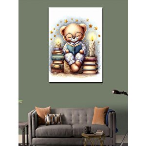 Kanvas Tablo Kitap Okuyan Oyuncak Ayı 70x100 cm