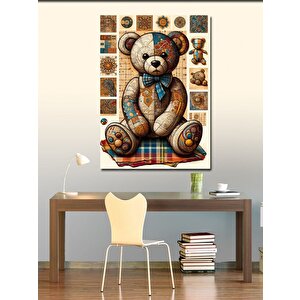 Kanvas Tablo Papyonlu Oyuncak Ayı 100x140 cm