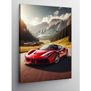 Kanvas Tablo Kırmızı Spor Araba 70x100 cm