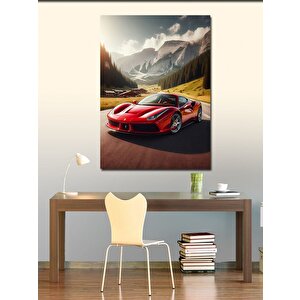 Kanvas Tablo Kırmızı Spor Araba 70x100 cm