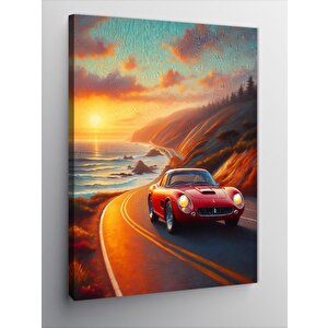 Kanvas Tablo Kırmızı Spor Araba 70x100 cm