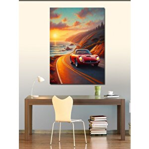 Kanvas Tablo Kırmızı Spor Araba 70x100 cm