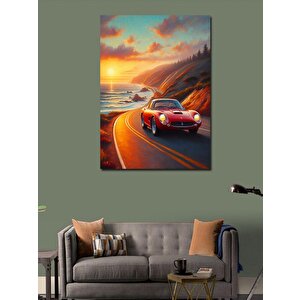 Kanvas Tablo Kırmızı Spor Araba 70x100 cm