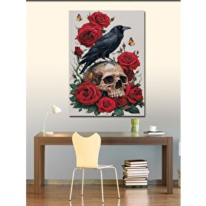 Kanvas Tablo Güller Ve İskelet 70x100 cm