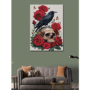 Kanvas Tablo Güller Ve İskelet 70x100 cm