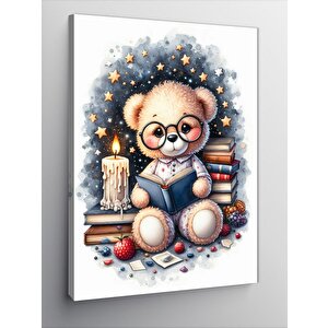 Kanvas Tablo Kitap Okuyan Oyuncak Ayı 50x70 cm