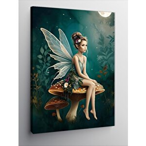 Kanvas Tablo Mantara Oturan Peri Kızı 100x140 cm