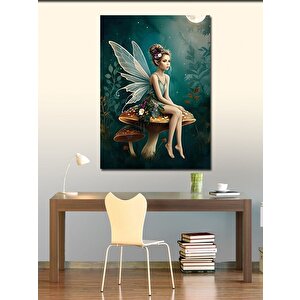 Kanvas Tablo Mantara Oturan Peri Kızı 100x140 cm