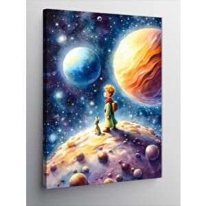 Kanvas Tablo Küçük Prens Ve Gezegenler 70x100 cm