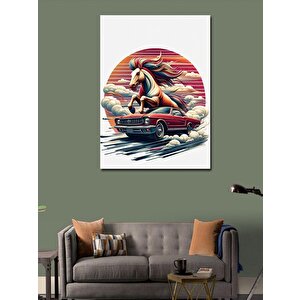 Kanvas Tablo At Ve Araba 70x100 cm