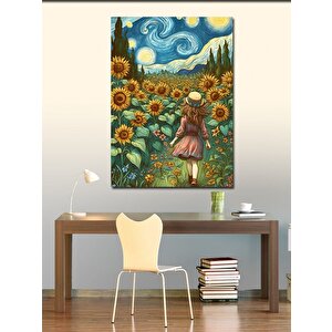 Kanvas Tablo Ayçiçekleri Ve Kız Çocuğu 70x100 cm