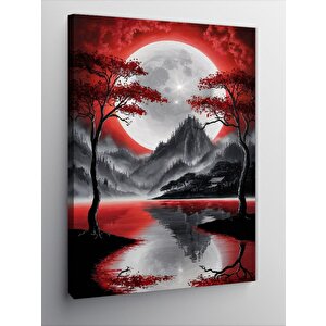 Kanvas Tablo Ay Ve Dağ Manzarası 70x100 cm