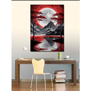 Kanvas Tablo Ay Ve Dağ Manzarası 70x100 cm