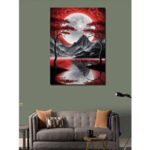 Kanvas Tablo Ay Ve Dağ Manzarası 70x100 cm