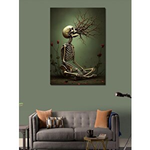 Kanvas Tablo Kuru Dallar Ve İskelet 100x140 cm