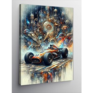 Kanvas Tablo Retro Formula Arabası 100x140 cm