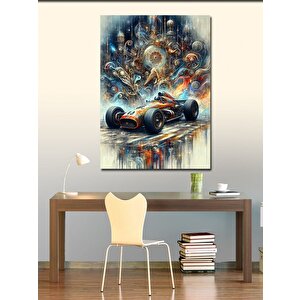 Kanvas Tablo Retro Formula Arabası 100x140 cm
