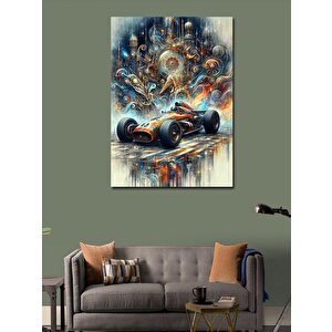 Kanvas Tablo Retro Formula Arabası 100x140 cm