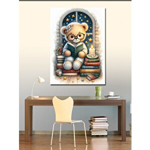 Kanvas Tablo Kitap Okuyan Oyuncak Ayı 50x70 cm