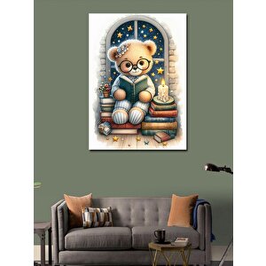 Kanvas Tablo Kitap Okuyan Oyuncak Ayı 50x70 cm