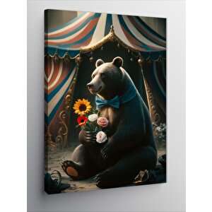 Kanvas Tablo Papyonlu Sirk Ayısı 50x70 cm