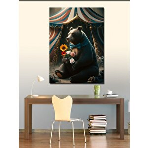 Kanvas Tablo Papyonlu Sirk Ayısı 50x70 cm