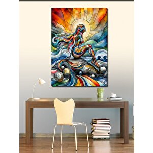 Kanvas Tablo Gün Doğumunda Zenci Melek Çocuk 100x140 cm