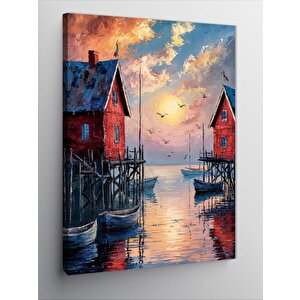 Kanvas Tablo Sakin Göl Evi 100x140 cm