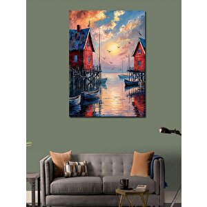 Kanvas Tablo Sakin Göl Evi 100x140 cm