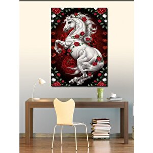 Kanvas Tablo Kırmızı Güllü Unicorn
