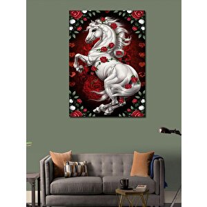 Kanvas Tablo Kırmızı Güllü Unicorn