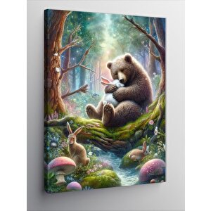 Kanvas Tablo Ormanda Ayı 70x100 cm