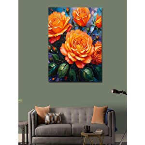 Kanvas Tablo Turuncu Güller 100x140 cm
