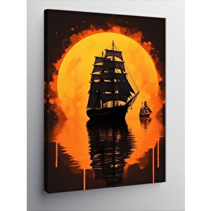 Kanvas Tablo Gün Batımı Gemisi 100x140 cm